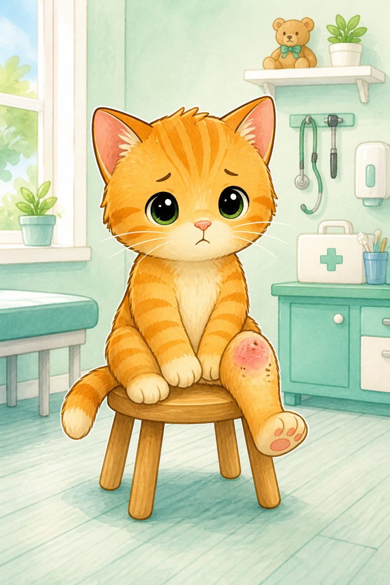 擦伤的小猫